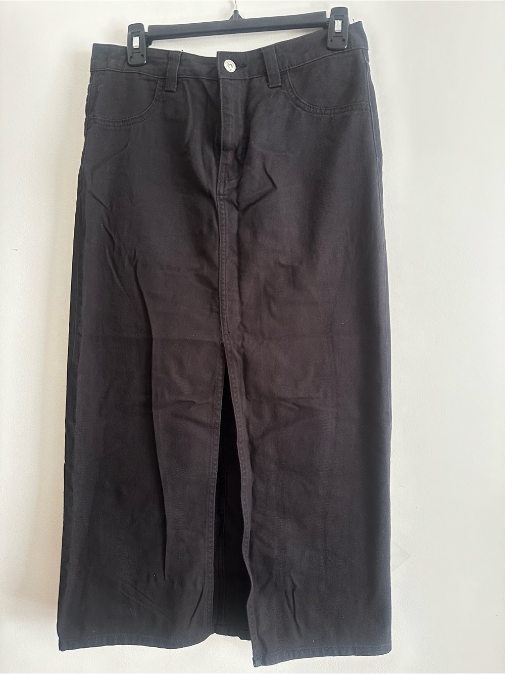 H&M Black Cotton Blend Skirt